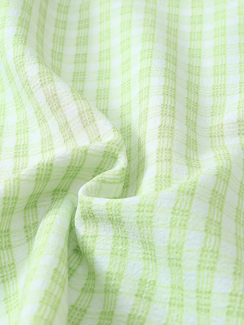 3 Sets Teen Plaid Pajamas – Short Sleeve Collar Top & Elastic Shorts, All-Season Loungewear