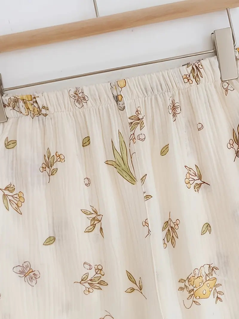 Women’s Elegant Floral Long Sleeve Pajama Set