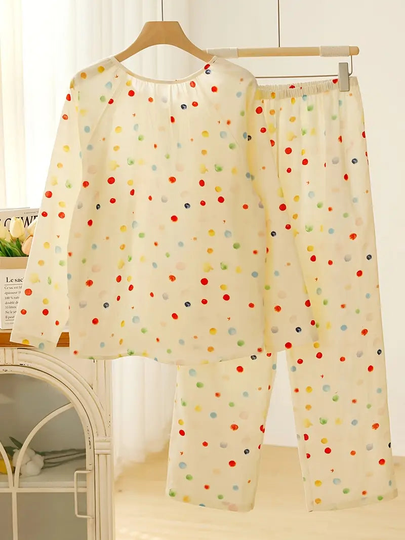 Women’s Elegant Floral Long Sleeve Pajama Set