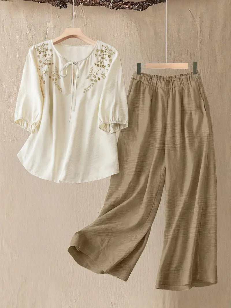 Comfort Chic: Plus-Size Shirt & Pants Set