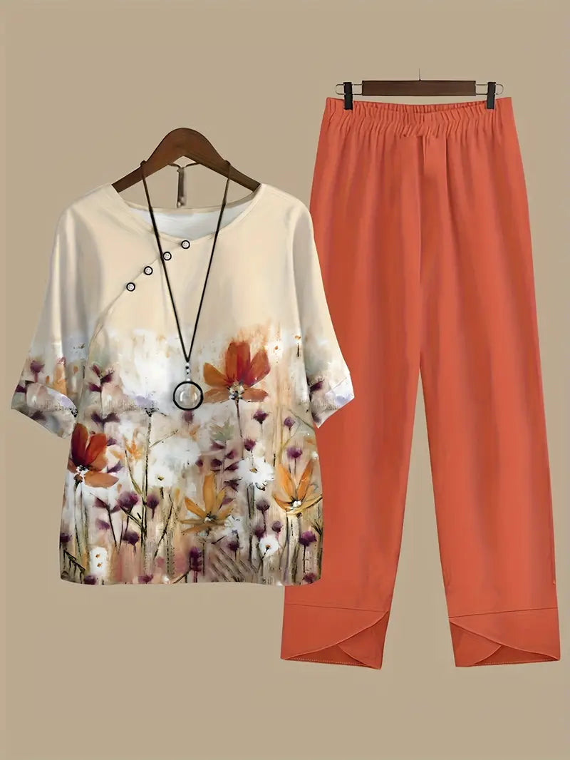 Chill Mode Co-Ord Set Half Sleeve T-shirt & Straight Leg Pant