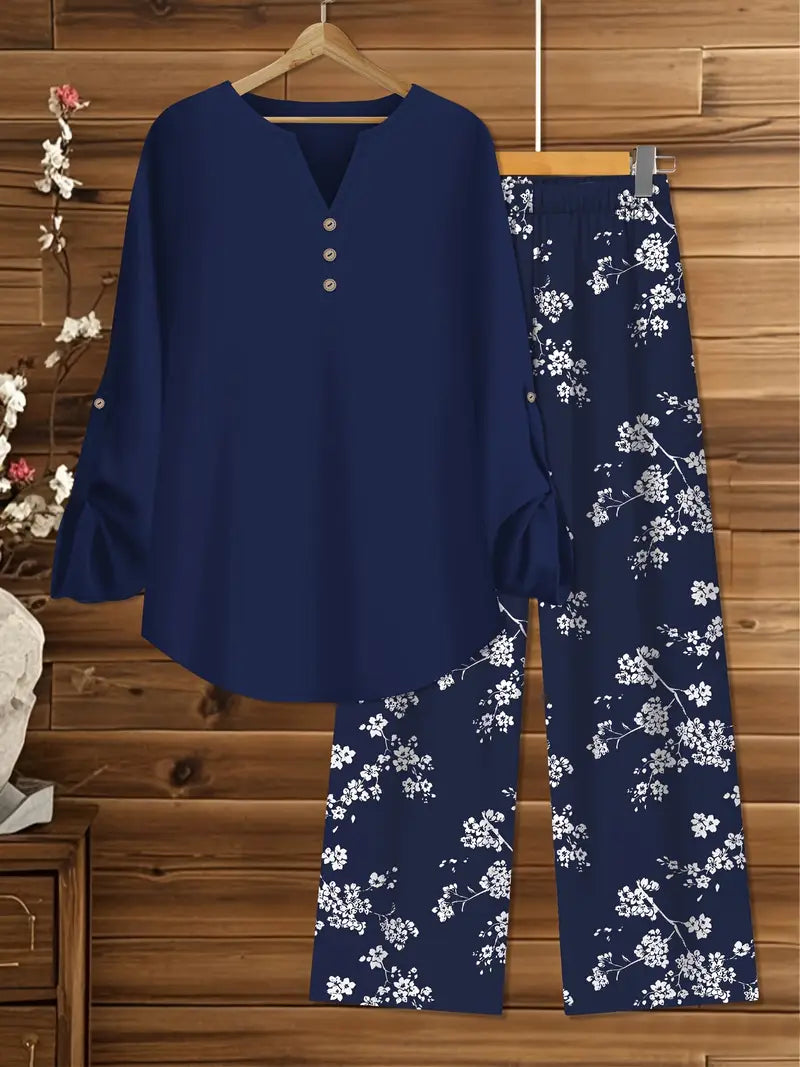 Comfort Chic: Plus-Size Shirt & Pants Set
