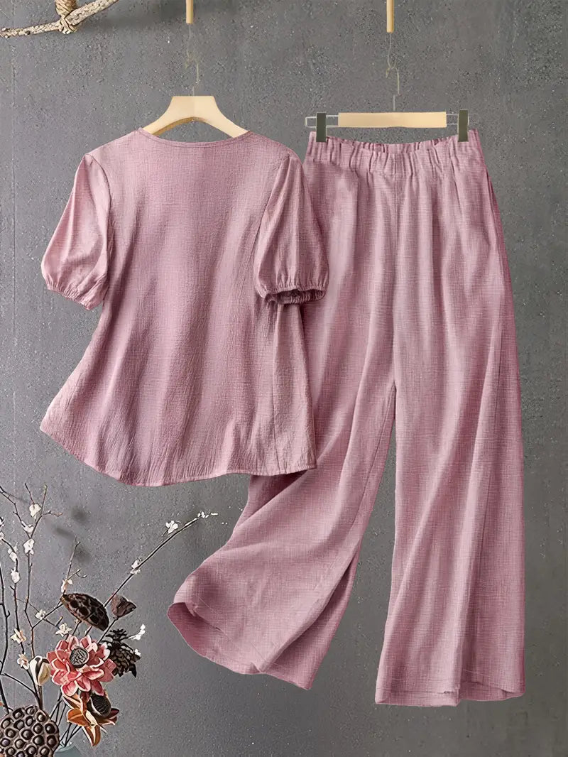 Comfort Chic: Plus-Size Shirt & Pants Set