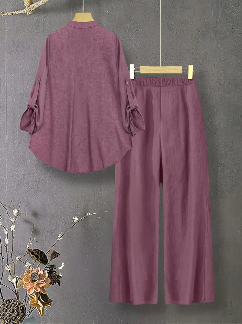 Comfort Chic: Plus-Size Shirt & Pants Set