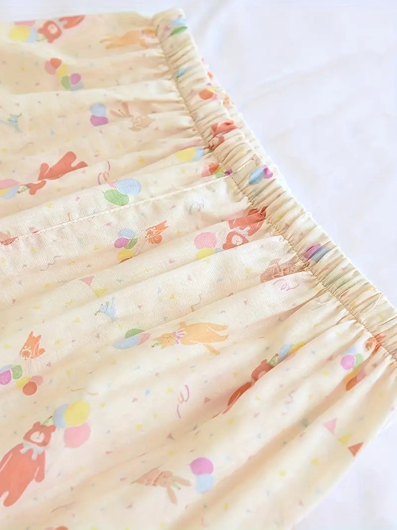 Women’s Elegant Floral Long Sleeve Pajama Set – Crew Neck