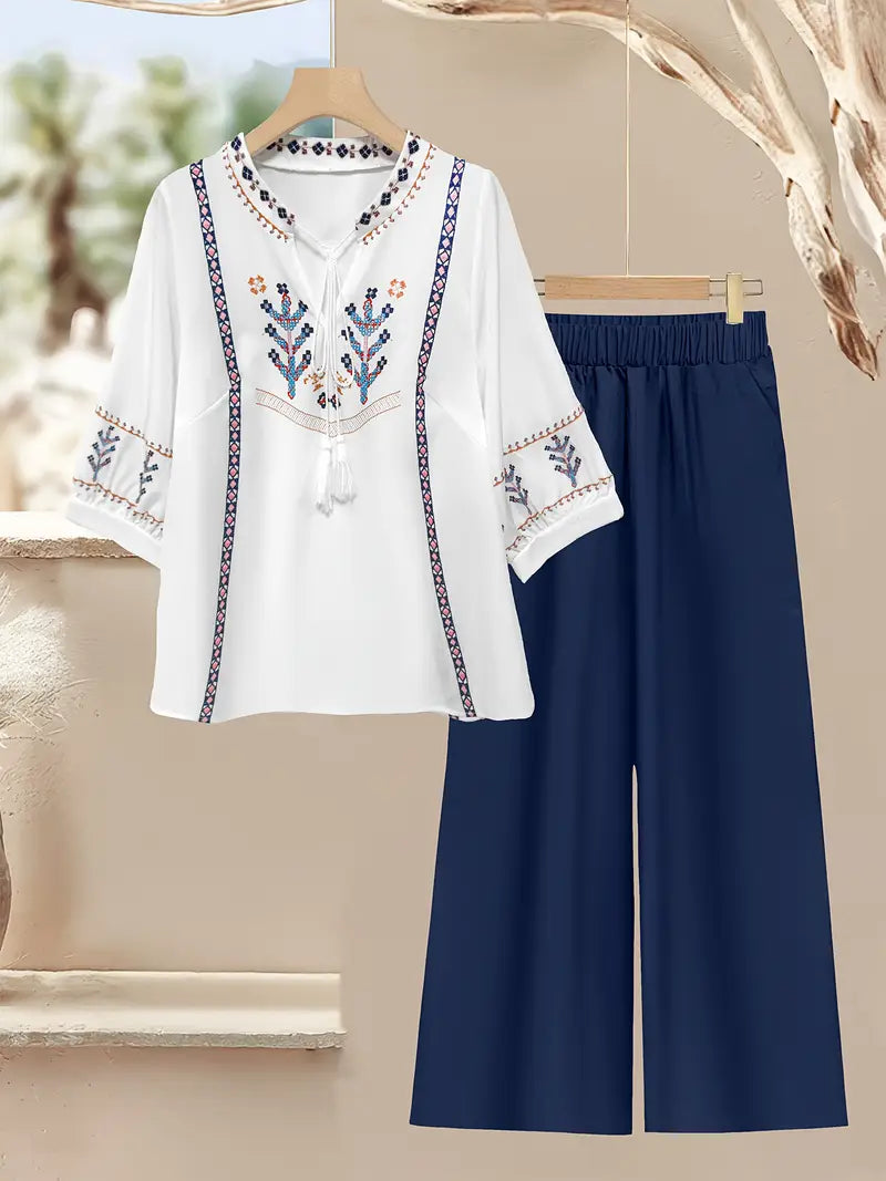 Comfort Chic: Plus-Size Shirt & Pants Set