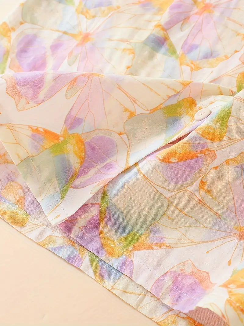 Women’s Elegant Floral Long Sleeve Pajama Set