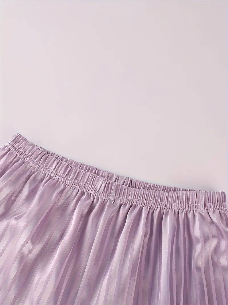 Women’s Satin Pajama Set – 3-Piece Summer Sleepwear with Short Sleeve Button-Up Shirt & Pants, Solid Color Loungewear (Copy)