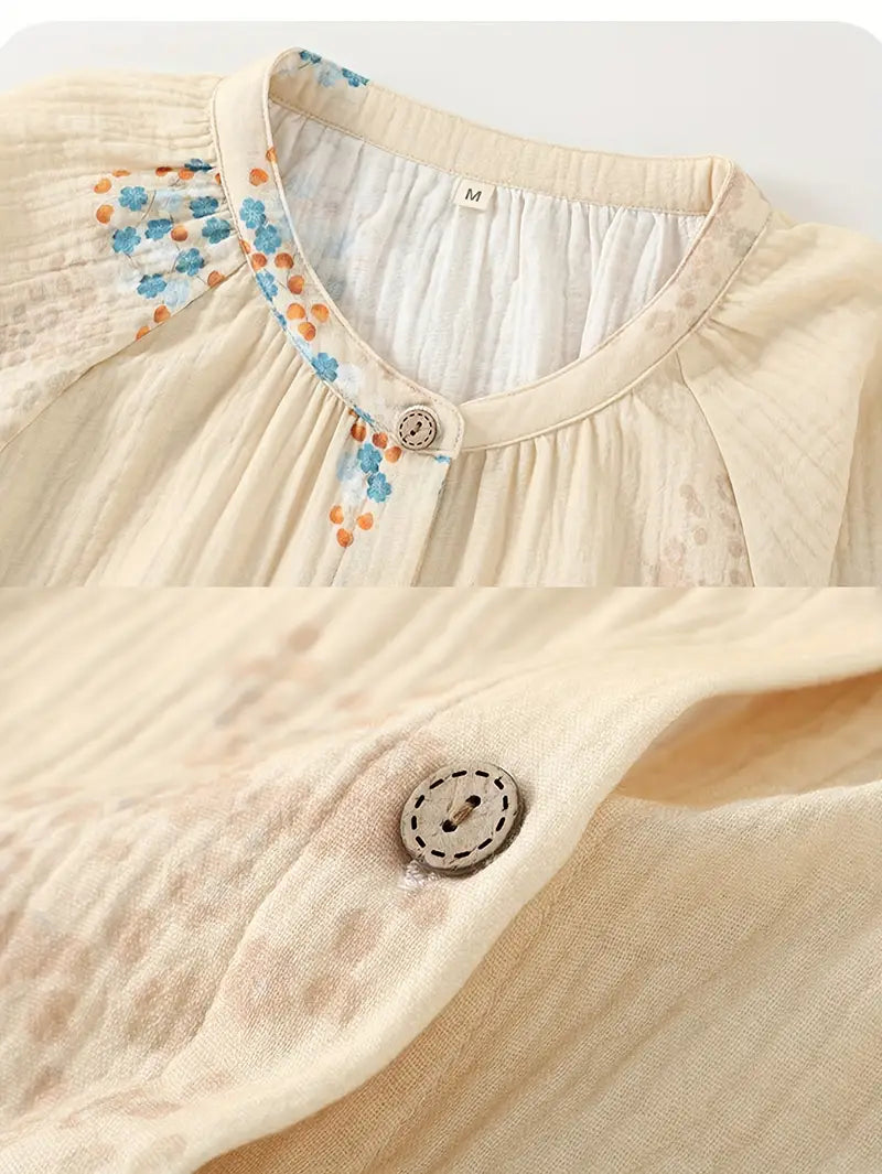 Women’s Elegant Floral Long Sleeve Pajama Set