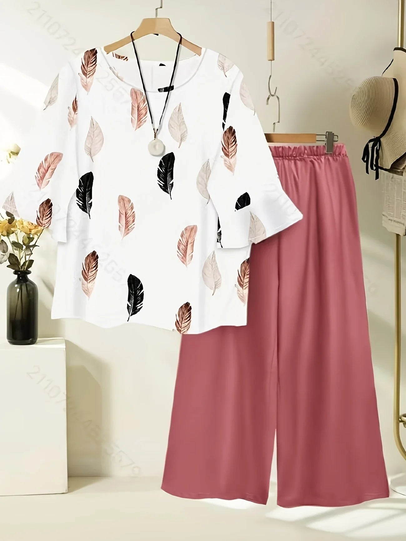 Chill Mode Co-Ord Set Half Sleeve T-shirt & Straight Leg Pant