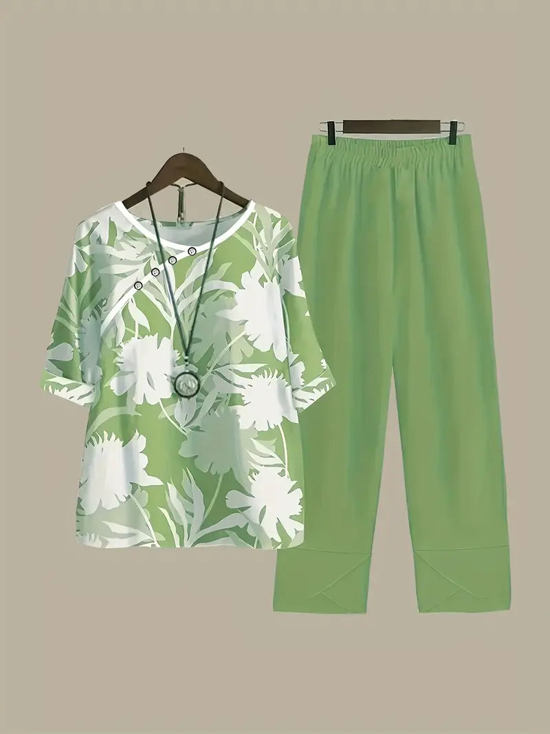 Chill Mode Co-Ord Set Half Sleeve T-shirt & Straight Leg Pant