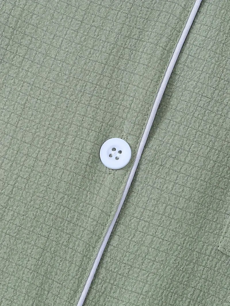 Women's Solid Color Collar Embroidery Pajama Three-Set Combination 3