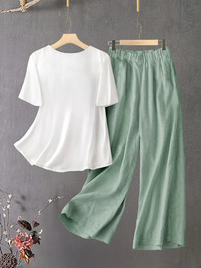 Comfort Chic: Plus-Size Shirt & Pants Set