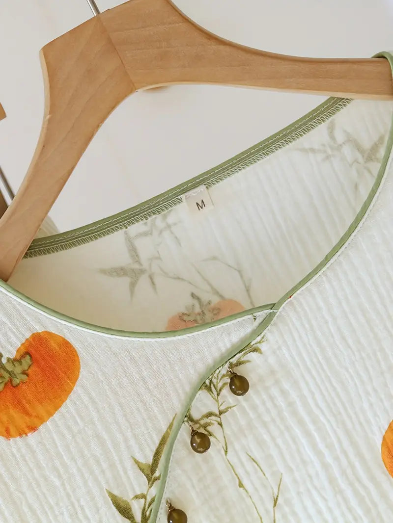 Women’s Elegant Floral Long Sleeve Pajama Set