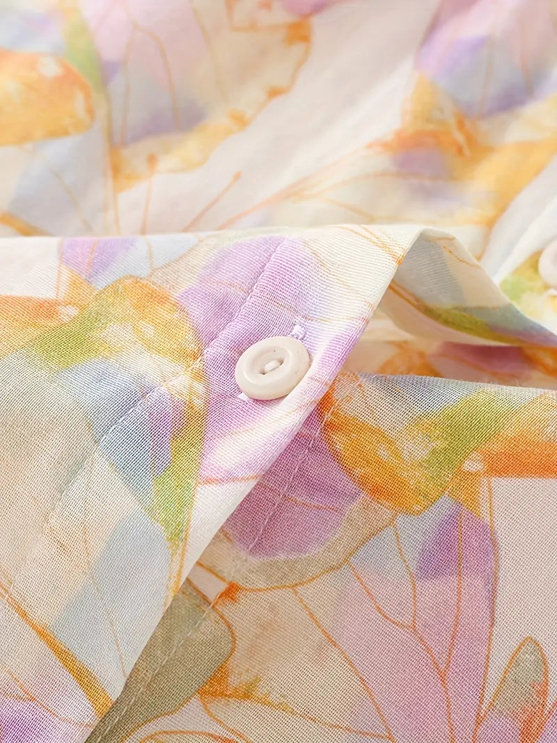 Women’s Elegant Floral Long Sleeve Pajama Set