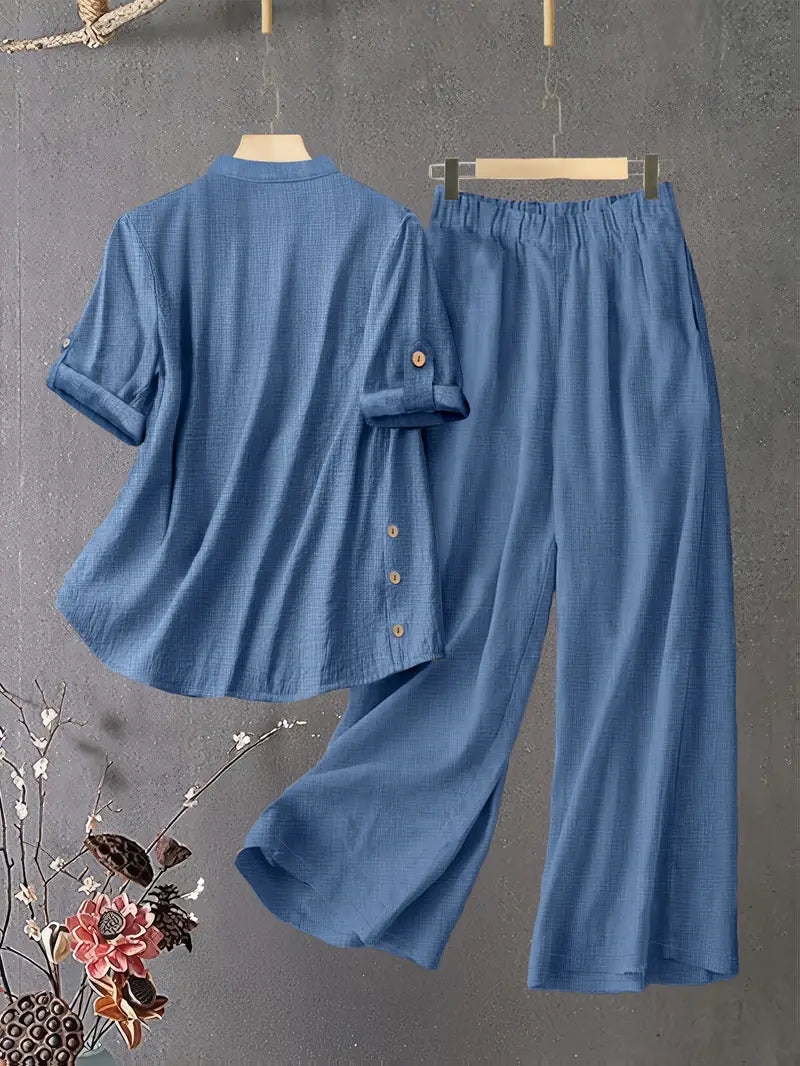 Comfort Chic: Plus-Size Shirt & Pants Set