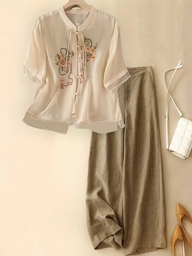 Comfort Chic: Plus-Size Shirt & Pants Set