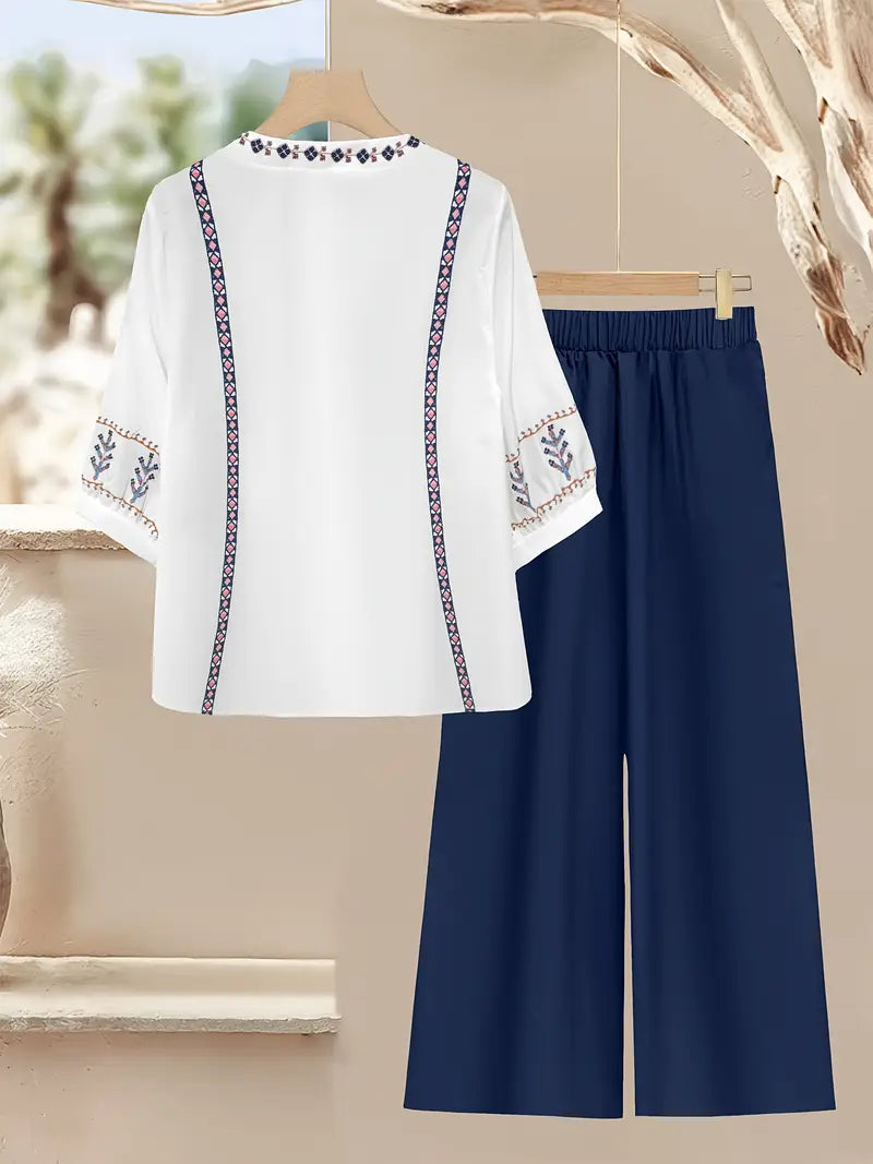 Comfort Chic: Plus-Size Shirt & Pants Set