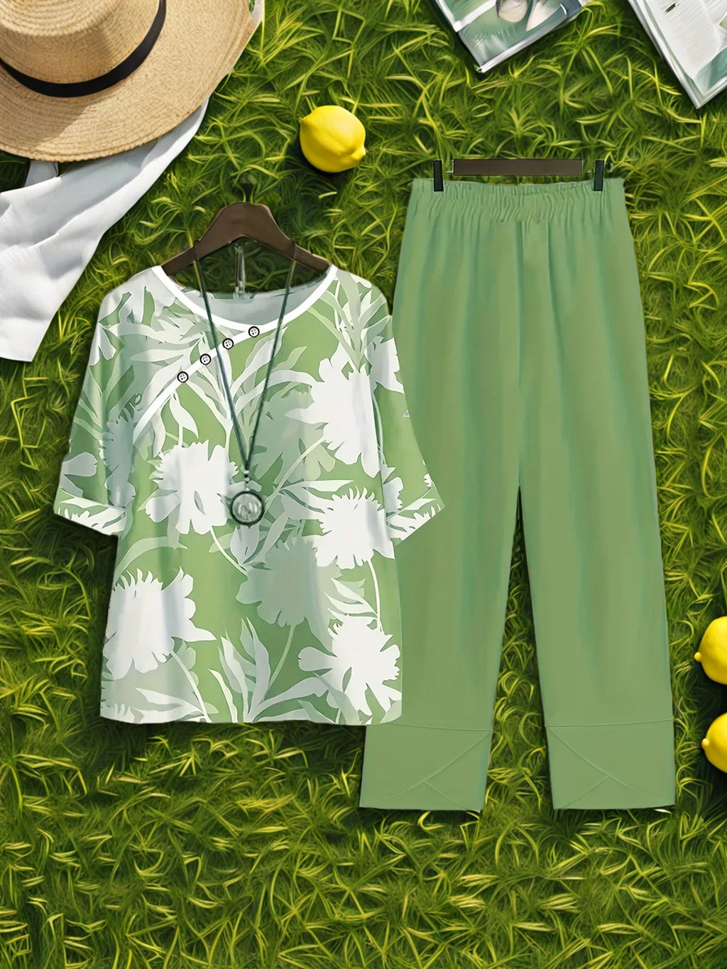 Chill Mode Co-Ord Set Half Sleeve T-shirt & Straight Leg Pant