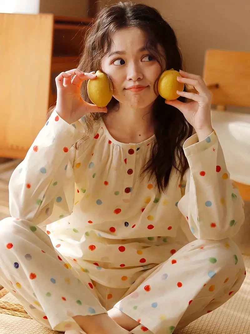 Women’s Elegant Floral Long Sleeve Pajama Set